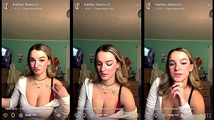 Kaitlyn Krems showing her big tits in live chat leaked onlyfans video