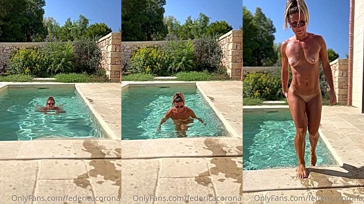 federicacorona bathing in swimming pool leaked clip