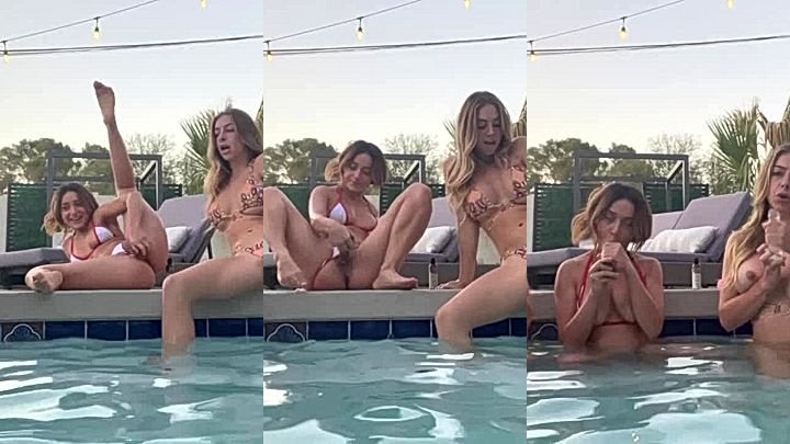 Autumren hot lesbians group having fun in the swimming pool video got leaked
