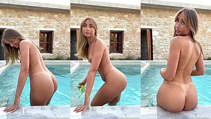 Hot girl teasing in swimming pool Lillian Phillips leaks