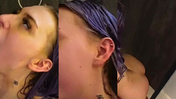 Sexy slut enjoying blowjob fun and swallows cum Ari Baby leaks