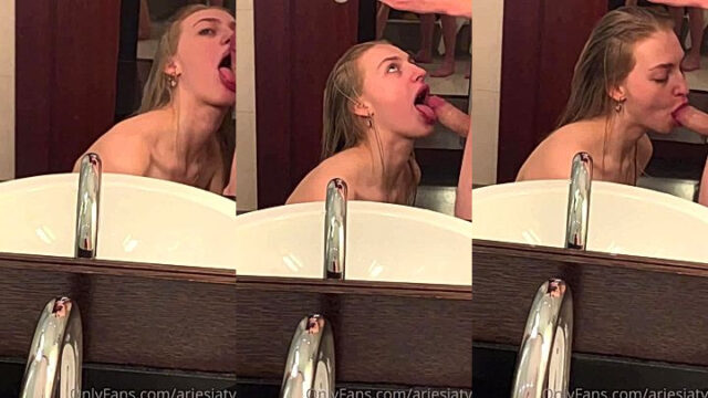 Ari Baby leaked hot blowjob fun bathroom clip for fans