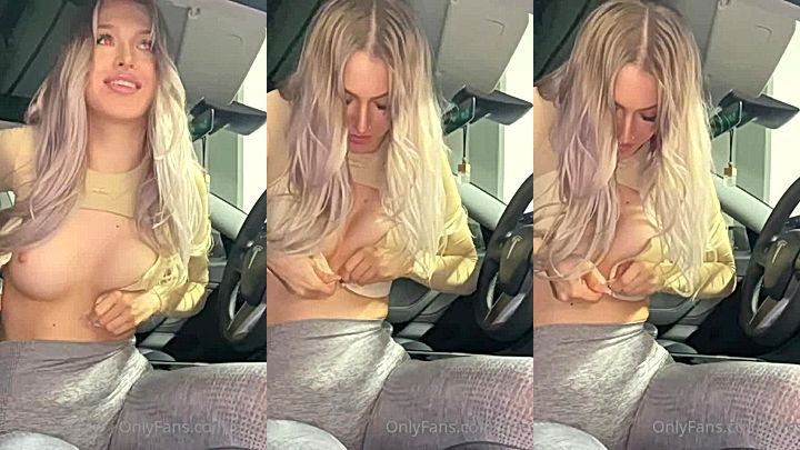 Ari Baby teasing with nude boobs clip in car leaks